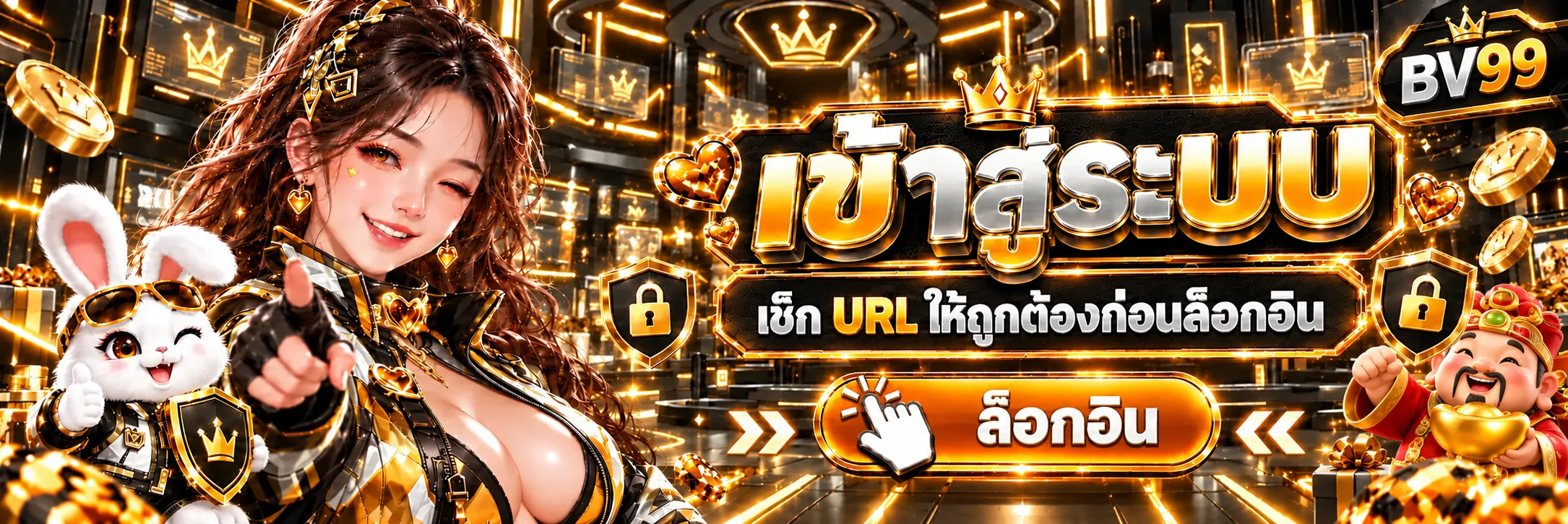 แบนเนอร์ BV99 ทางเข้าและหน้าล็อกอินที่ปลอดภัย
